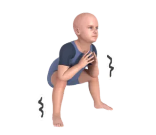 🤔 child, squatting, young, exercise, training whatsapp sticker