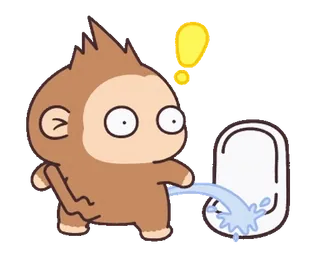 🌵 mono, animal, orinar, váter, dibujos animados telegram sticker