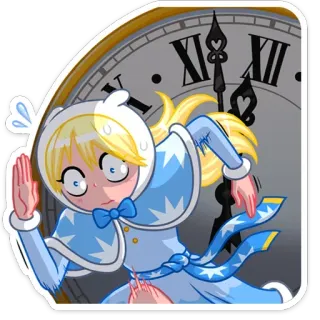 🏃‍♂️ Fionna Adventure Time fionna, adventure time, desenho animado, animação, relógio, correndo telegram sticker