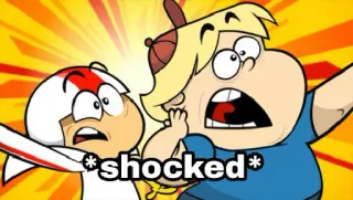 😱 *shocked* Мультфильм, В шоке, Выражение, Сюрприз, Персонажи telegram sticker