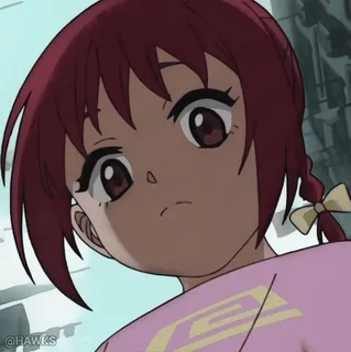 😒 @HAWKS anime, cartoon, redhead, girl whatsapp sticker