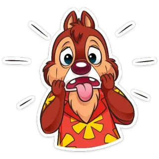 🤭 Chip disgust, chipmunk, cartoon, exhausted, scared telegram sticker