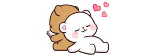 🍼 ursos, amor, casal, fofo, desenho animado, abraço, animação telegram sticker