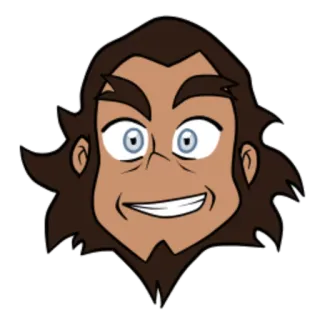 😃 dessin animé, homme, tête, souriant, personnage telegram sticker