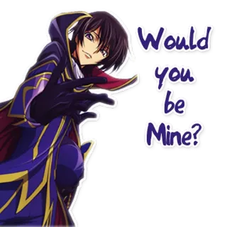 😌 Lelouch Lamperouge Code Geass Would you be Mine? anime, code geass, lelouch, lelouch lamperouge, would you be mine, anime sticker telegram sticker