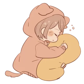 💤 assonnato, carino, kawaii, anime, ragazza, felpa con cappuccio telegram sticker