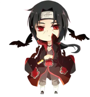 😕 Itachi Uchiha Naruto 动漫, 宇智波, 忍者, 可爱, Q版 telegram sticker