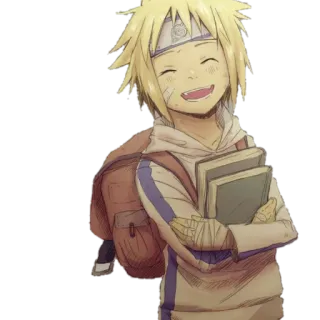 😄 Naruto Anime, Ragazzo, Felice, Studente, Libri telegram sticker