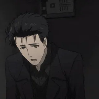 😓 Okabe Rintaro Steins;Gate Anime, Fiksi ilmiah, Karakter, Serius, Steins;Gate, Okabe Rintaro whatsapp sticker