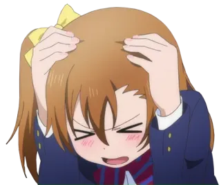 😖 anime, girl, frustrated, stressed, cartoon, worried telegram sticker