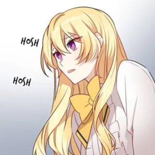 🥡 HOSH
HOSH garota anime, cabelo loiro, olhos roxos, uniforme escolar, desenho animado, webtoon telegram sticker