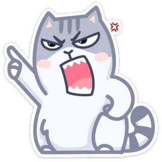 🤬 gato, bravo, adesivo, fofo, desenho animado whatsapp sticker