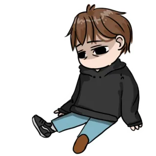 😔 Anime, Smutny, Znudzony, Zmęczony, Postać, Kreskówka whatsapp sticker