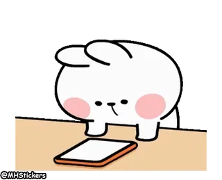 😠 coelho, fofo, animal, telefone, celular, adesivos whatsapp sticker