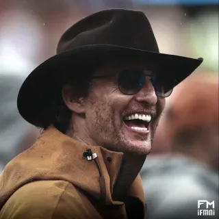 🗿 Matthew McConaughey Matthew McConaughey, Actor, Celebridad, Sombrero, Gafas de sol, Retrato telegram sticker