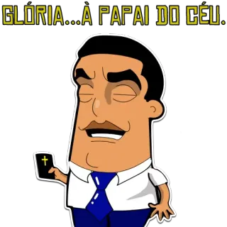 ✝️ Jair Bolsonaro GLÓRIA... À PAPAI DO CÉU. 정치인, 자이르 보우소나루, 브라질 정치, 종교, 만화, 성경 telegram sticker