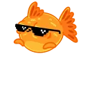 😎 cá vàng, kính râm, cá, động vật, dễ thương, hoạt hình telegram sticker