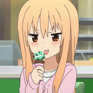 🍜 anime, girl, ice cream, cute, cartoon, sweet telegram sticker