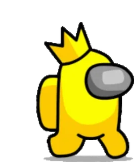 👑 among us, yellow, character, crown, game telegram sticker