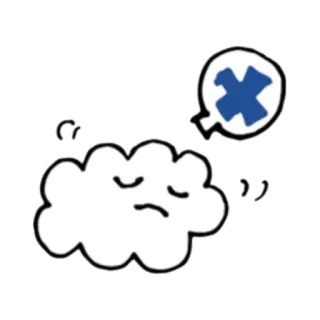 ❌ nube, triste, cruz, tiempo, dibujos animados whatsapp sticker