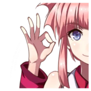 👌 Anime, Mädchen, Geste, Okay Zeichen whatsapp sticker