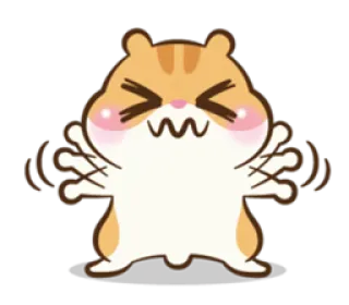 😣 仓鼠, 卡通, 可爱, 动物, 快乐, 卡哇伊 telegram sticker