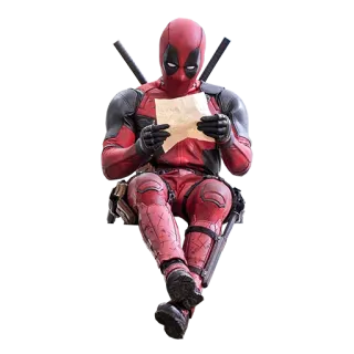 😜 Deadpool Deadpool, Marvel, superhéroe, cómic, antihéroe, katana, disfraz telegram sticker