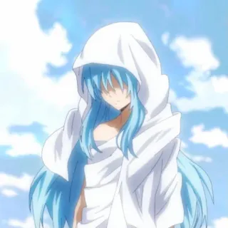 💧 Rimuru Tempest That Time I Got Reincarnated as a Slime Anime, Rimuru, Tempest, Slime, Réincarné, Fantasy, Cheveux bleus telegram sticker