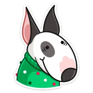 😊 собака, бультерьер, животное, мультфильм, наклейка, свитер telegram sticker