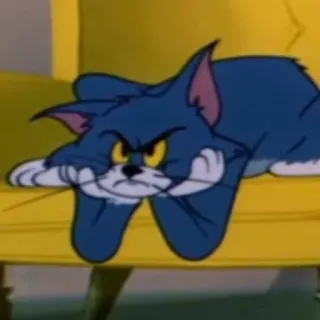 😤 Tom Cat Tom and Jerry Cartone animato, Gatto, Blu, Frustrato, Arrabbiato, Tom e Jerry telegram sticker