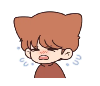 😫 cartoon, exhausted, anime, cat ears, cute telegram sticker