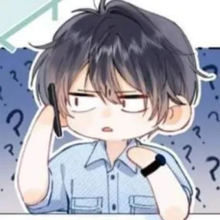 👌 Anime, Manga, Personaggio, Telefono, Punti interrogativi telegram sticker