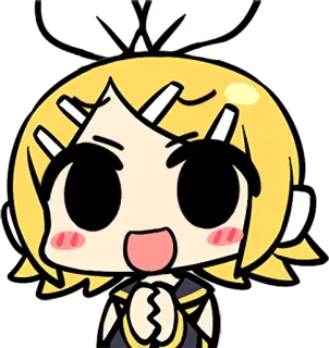 😃 Rin Kagamine Аниме, Вокалоид, Рин Кагамине, Мультфильм, Каваий, Милый telegram sticker
