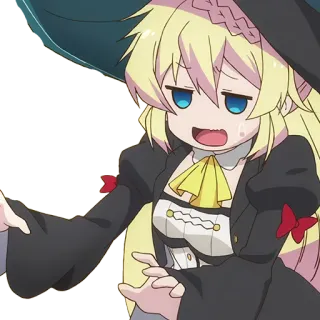 😅 Аниме, Девушка, Милая, Ведьма, Блондинка, Расстроена telegram sticker