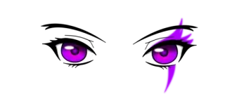 😏 ojos, anime, morado telegram sticker