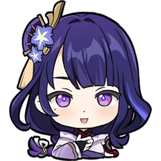 🙂 Raiden Shogun Genshin Impact genshin impact, raiden shogun, anime, jogo, fofo, chibi telegram sticker