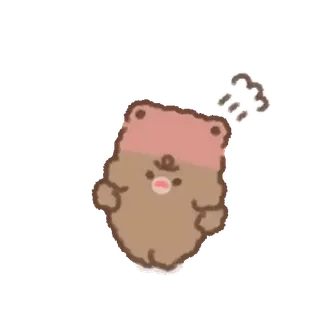 💕 mignon, dessin animé, ours, en colère, fumant, kawaii telegram sticker
