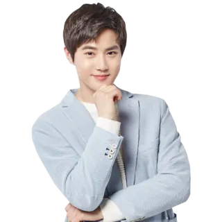 🤔 homme, portrait, coréen, asiatique, célébrité, souriant, personne telegram sticker