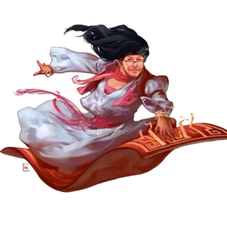 😱 magic carpet, flying, fantasy, character, adventure, illustration, cartoon telegram sticker