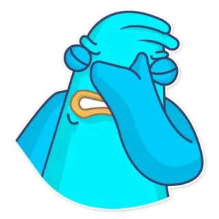 🤦 이모지, Facepalm, 만화, 파란색, 캐릭터 telegram sticker