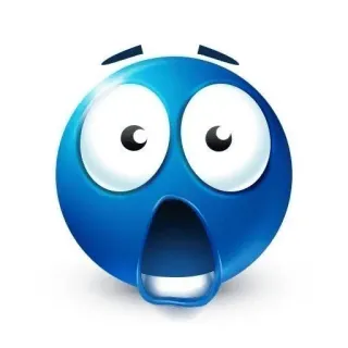 😱 blue, emoji, shocked, surprised, frightened, face, expression telegram sticker