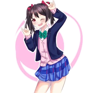 😂 Nico Yazawa Love Live! Anime, Ragazza, Idol, Carino, Nico Yazawa, Love Live!, Uniforme scolastica telegram sticker