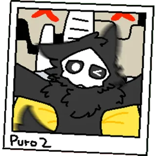 🖤 Puro Puro 2 alterado, personagem, antropomórfico, furry, videogame telegram sticker