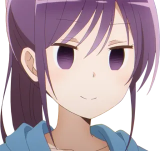 🙃 anime, ragazza, capelli viola, arrogante, cartone animato telegram sticker
