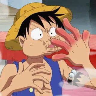 🏴‍☠️ Monkey D. Luffy One Piece one piece, anime, luffy, monkey d luffy, funny, straw hat, cartoon whatsapp sticker