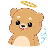 😌 binatang, beruang, malaikat, halo, lucu, kawaii telegram sticker