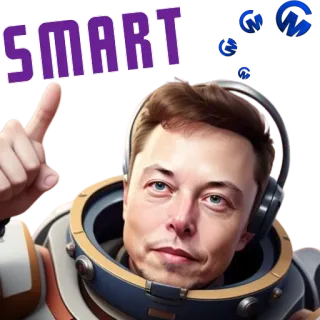 🤓 Elon Musk SMART Elon Musk, SpaceX, business, technologie, entrepreneur, innovation telegram sticker