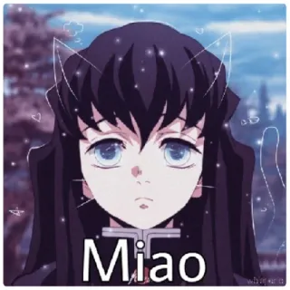 😁 Miao Anime, Gato, Kawaii, Miau, Lindo telegram sticker