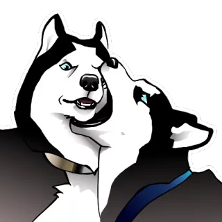 🤐 husky, chó, thú cưng, động vật, chân dung telegram sticker