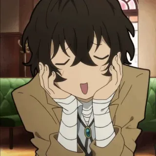 ✨ Osamu Dazai Bungou Stray Dogs อนิเมะ, มังงะ, Bungou Stray Dogs, Osamu Dazai, Dazai, น่ารัก, มีความสุข telegram sticker